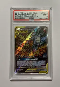 2019 POKEMON SM210 BLACK STAR PROMO FULL ART MOLTRES ZAPDOS ARTICUNO GX PSA 9 🔥 - Image 1