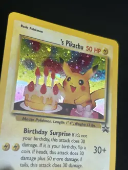 Pokemon TCG ______'s Pikachu 24/53 Wotc Promo Holo Promo Black Star Birthday DMG - Image 3