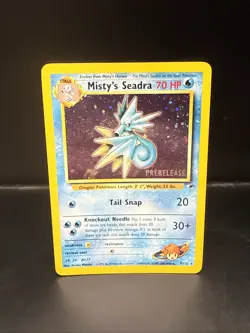 Pokemon TCG Misty's Seadra Holo Rare Gym Heroes Prerelease 9/132 CP - Image 3