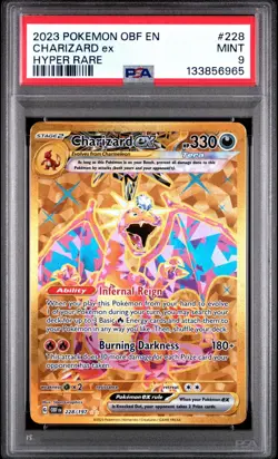 2023 POKEMON OBF EN OBSIDIAN FLAMES HYPER RARE #228 CHARIZARD EX PSA 9 MINT - Image 1