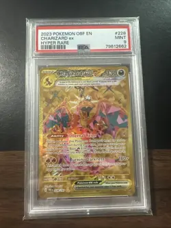 2023 POKEMON OBF EN CHARIZARD EX HYPER RARE #228/197 MINT PSA 9 - Image 1