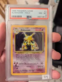 1999 Alakazam Holo Pokemon Card WOTC 1/102 Base Set Psa 8 - Image 1