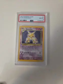 1999 POKEMON BASE SET UNLIMITED #1 ALAKAZAM-HOLO PSA 8 - Image 1