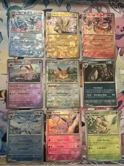 Prismatic Evolutions Complete 9 Card Eeveelution Poke Ball Holo Set Pokemon TCG - Image 1