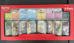 Pokemon Trading Card Game 8-Pack Tin Set Collection Prismatic Evolutions Sealed - Image 1