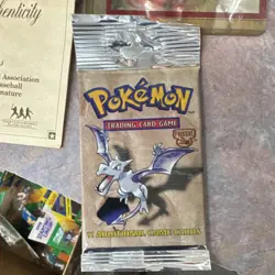 Pokemon Fossil Booster Pack Aerodactyl 11 Cards WOTC factory seal HEAVY 21.2g - Image 2