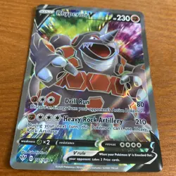 Rhyperior V Full Art 181/189 Ultra Rare Darkness Ablaze Pokemon TCG Near Mint NM - Image 1