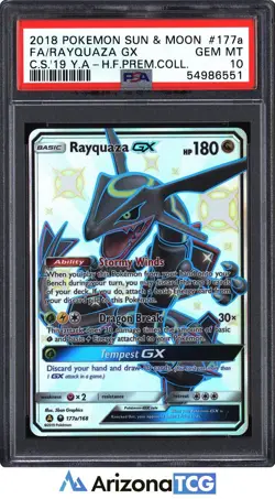 Pokemon 2018 Rayquaza GX 177a/168 Full Art Celestial Storm GEM MINT PSA 10 - Image 1