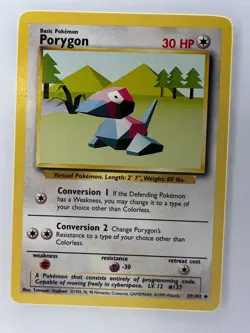 Pokemon TCG Porygon 39/102 Base Set Card 1999 Uncommon Non-Holo NM-MT NEAR-MINT - Image 1