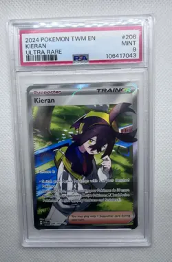 Kieran 206/167 Full Art GEM MINT PSA 9. Pokemon S&V Twilight Masquerade - 2024 - Image 1