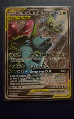 2019 Pokemon SM Black Star Promo SM167 Full Art Celebi & Venusaur GX - Image 1