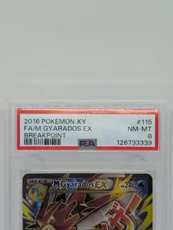 2016 Pokemon XY Full Art M Gyarados ex 115/122 Breakpoint PSA 8 NEAR MINT - MINT - Image 4