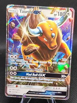 Tauros GX 100/149 Ultra Rare Holo Pokemon TCG Sun & Moon - Image 1
