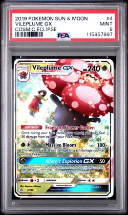 Vileplume GX 4/236 PSA 9 Mint Holo Cosmic Eclipse Pokemon Card 🔥🔥 - Image 1
