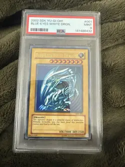 2002 Yu-Gi-Oh! Blue-Eyes White Dragon SDK-001 Ultra Rare PSA 9 MINT - Image 1
