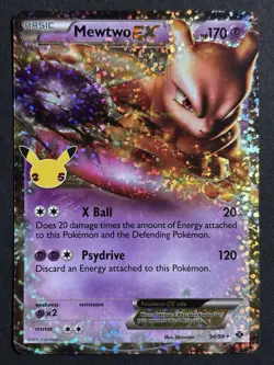 Pokemon TCG Mewtwo EX Celebrations: Classic Collection 54/99 Holo Ultra Rare NM - Image 1