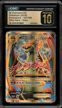 Pokemon M Charizard EX XY Evolutions Full Art #101 CGC 10 Pristine - Image 1