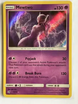 Mewtwo HOLO ULTRA RARE 12/18 SM Detective Pikachu SHINY Pokemon Card TCG NM 2019 - Image 1