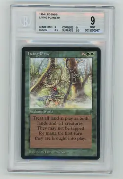 1994 MTG Magic The Gathering Legends Living Plane Rare BGS 9 MINT MT D1C3 - Image 1
