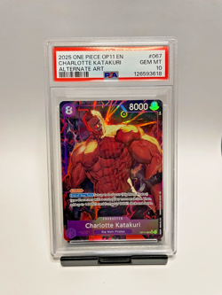One Piece English Charlotte Katakuri OP11-067 A Fist of Divine Speed Alt PSA 10 - Image 1