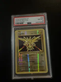 2016 Pokemon XY Evolutions Zapdos 42/108 Reverse Holo Foil PSA 8 NM-MINT - Image 1