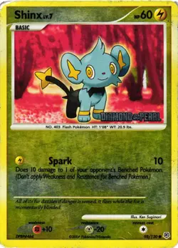 Pokemon TCG Shinx Reverse Holo 98/130 Card Diamond & Pearl DMG - Image 1