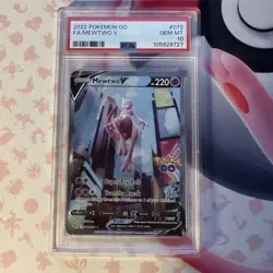 PSA 10 Mewtwo V 072/078 Sword Shield Pokemon Go Full Art Holo - Image 1