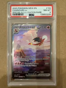 PSA 8 * 2023 Pokemon Charizard ex SIR #199 Mew En Special Illustration Rare - Image 1