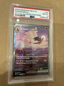PSA 8 * 2023 Pokemon Charizard ex SIR #199 Mew En Special Illustration Rare - Image 2
