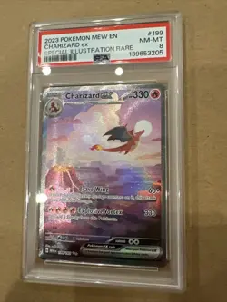 PSA 8 * 2023 Pokemon Charizard ex SIR #199 Mew En Special Illustration Rare - Image 3