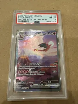 PSA 8 * 2023 Pokemon Charizard ex SIR #199 Mew En Special Illustration Rare - Image 4