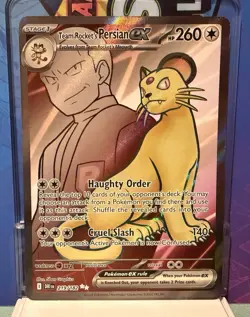 Pokemon Team Rocket's Persian EX Ultra Rare Holo 219/182 Sv10 Destined Rivals EN - Image 1