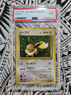 Pokemon 1997 Vintage Pocket Monsters Japanese Rocket Eevee #133 PSA Mint 9 (253) - Image 1