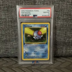 1999 POKEMON FOSSIL 1ST ED #56 TENTACOOL PSA 10 - Image 1