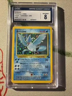 Pokemon TCG Articuno Fossil Holo Unlimited Rare CGC 8 - Image 1