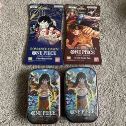 One Piece Romance Dawn Sleeved English Booster Pack TCG + Paramount War + Tins - Image 1