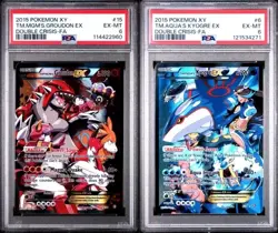 2015 POKEMON TEAM MAGMA'S GROUDON EX & TEAM AQUAS KYOGRE EX PSA 6 - Image 1