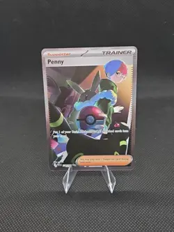Pokemon TCG Penny Paldean Fates Trainer Holo Card 239/091 Illustration Rare - Image 1