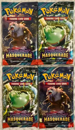 Pokemon - Scarlet & Violet - Twilight Masquerade Booster 4 Pack Bundle - New - Image 1