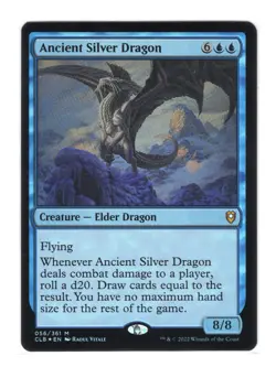 Ancient Silver Dragon Mythic Foil Card 056/361 Baldur's Gate Magic the Gathering - Image 1