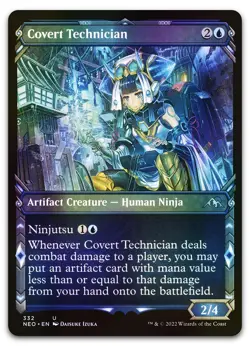 Covert Technician (Showcase) #332 (Foil) NM Kamigawa Neon Dynasty NEO Magic MTG - Image 1