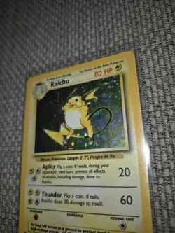 Pokemon TCG Raichu Card 14/102 Base Set Unlimited Holo Rare - Image 2