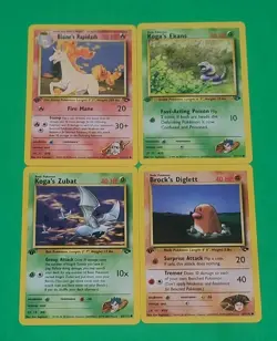 Pokemon Vintage 1st Edition GYM Challenge Cards Lot Of 4 Blaine's Rapidash++ NM - Image 1
