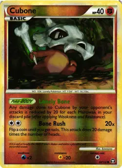 Pokemon TCG Cubone 60/102 Triumphant Reverse Holo LP - Image 1