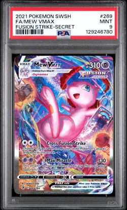 Pokemon Mew VMAX Alternate Art Secret Rare 269/264 Fusion Strike PSA 9 - Image 3