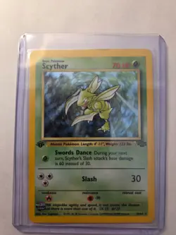 Pokemon TCG Scyther 10/64 Jungle 1st Edition Holo Rare Lightly Played - Image 1