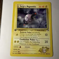 1st Edition Lt. Surge's Magnemite 50/132 - Gym Heroes - Common - Pokemon - LP - Image 1