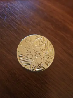 Pokemon TCG Collectible Coin - ZACIAN Metal Gold Coin Ultra Premium Collection - Image 1