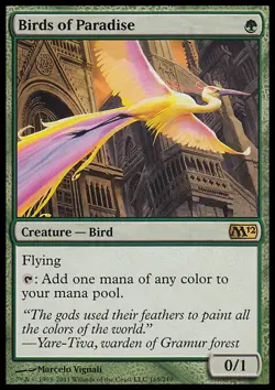 MTG Magic the Gathering Birds of Paradise (165/256) Magic 2012 LP - Image 1