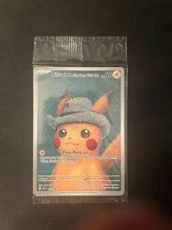 PIKACHU VAN GOGH WITH GREY FELT HAT SVP EN 085 PROMO POKEMON CARD-SEALED - Image 1